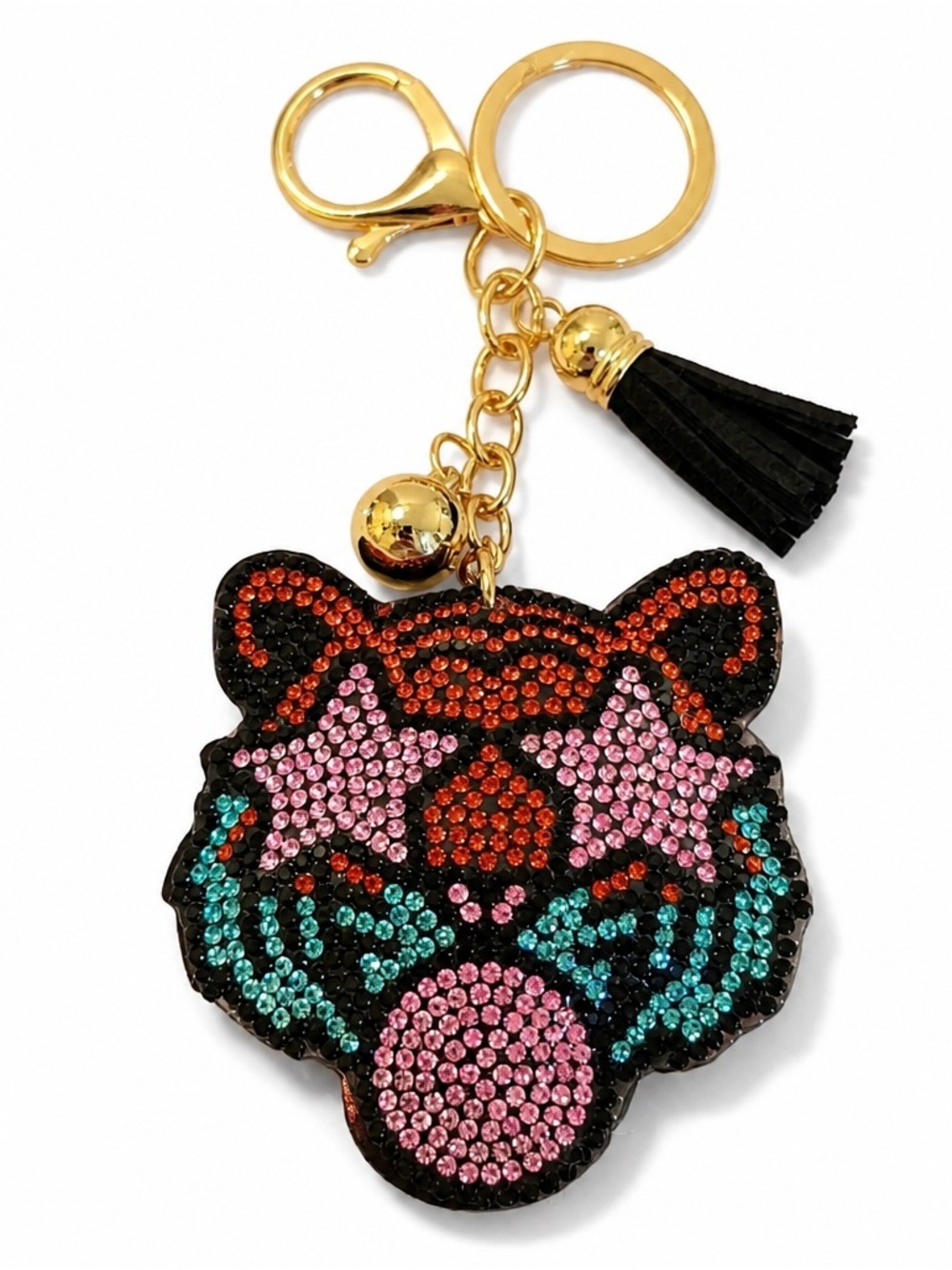 Rhinestone Tiger Bubble Gum Keyring bag backpack charm